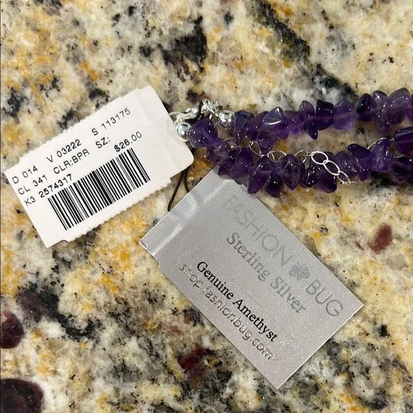 Fashion Bug Purple Amethyst Necklace and Earring Set - Picture 5 of 5